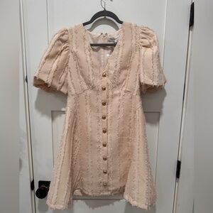 English Factory Cream Textured Mini Dress